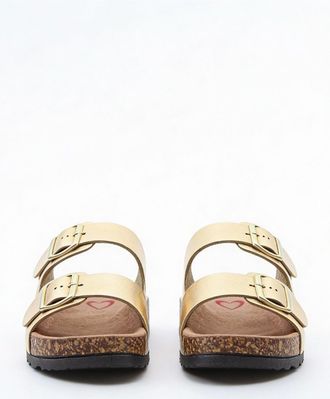 Heavenly Feet Womens Heavenly Feet HARMONY2 Womens Mules Sandals Gold - Size: 6.5