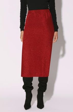 Walter Baker Erica Metallic Midi Skirt in Shimmer Red at Nordstrom Rack, Size Large