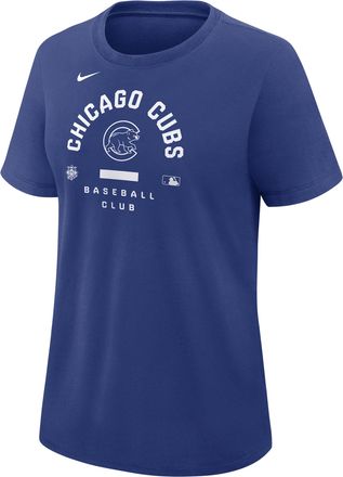 Nike Chicago Cubs Authentic Collection Early Work Nike Womens Dri-FIT MLB T-Shirt in Blue | 03N84EWEJ-HXK