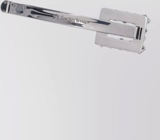 Roger Vivier rectangular metal brooch rhinestone detail pin