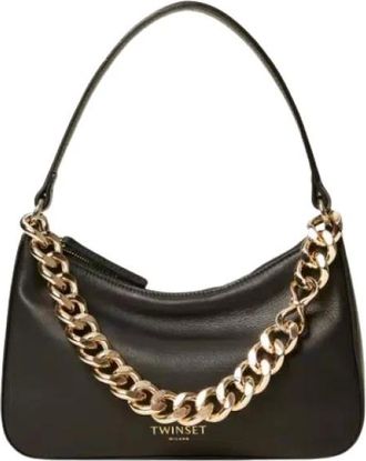 Twinset Shoulder Bags, female, Black, Size: ONE SIZE Liliane Small Hobo Bag