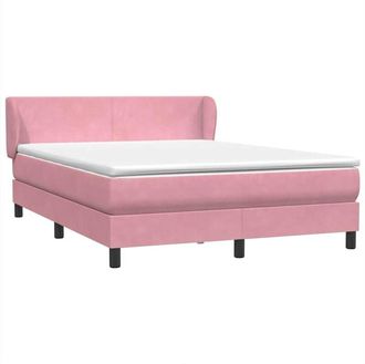 vidaXL Cama Box Spring Con Colch&oacute;n Terciopelo Rosa 160x210 Cm Vidaxl