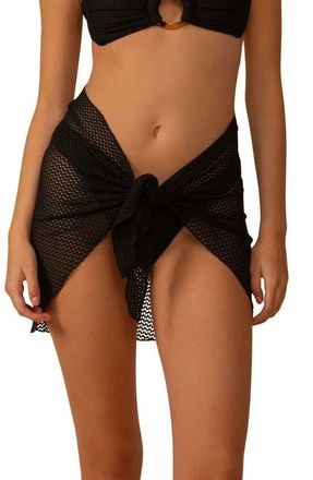 Montce Swim Sheer Cover-Up Sarong in Black Crochet at Nordstrom, Size X-Small