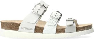 Mephisto Zilveren bandglijdsandaal met SOFT-air technologie - Dames - Sandalen - Grijs - 42 EU - Leer - Schoenen