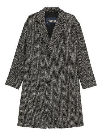Herno single-breasted coat - men - Acrylic/Wool/Polyester/Polyamide/Other fibres/Polyester - 50 - Black