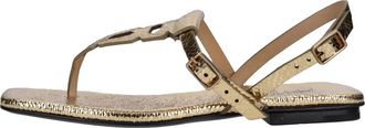 Fabi Mini Viper Flat Sandal - Dames - Sandalen - Geel - 35 EU - Leer - Schoenen
