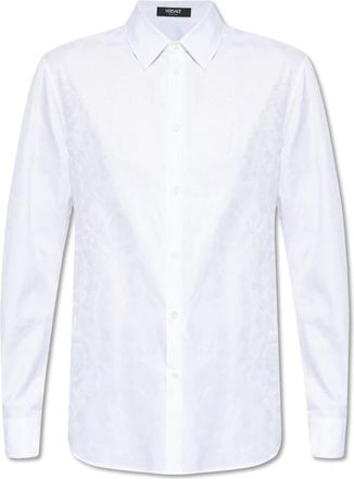 Versace Shirt met bloemenmotief - Heren - Casual Overhemden - Wit - XL - Katoen - Overhemden