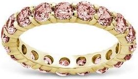 Sterling Forever Gracie Cubic Zirconia Eternity Ring in Gold/pink at Nordstrom, Size 10