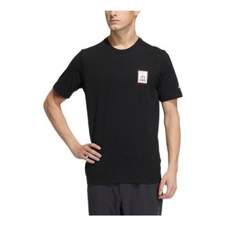 adidas Pattern Printing Casual Round Neck Short Sleeve Couple Style Black HT3210