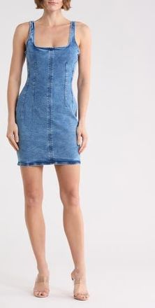 Good American Sleeveless Denim Minidress in Indigo728 at Nordstrom Rack, Size X-Small