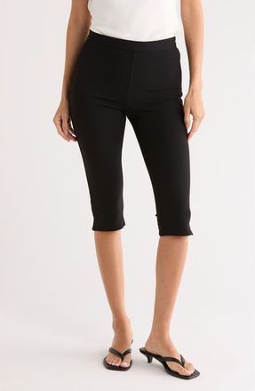 Leith Stretch Crepe Capri Pants in Black at Nordstrom Rack, Size X-Large
