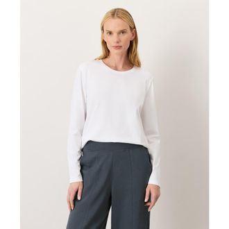 Pact Luxe Essential Crewneck Long Sleeve Tee Made With Organic Cotton in White at Nordstrom, Size Xx-Large