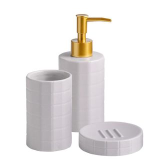 OEM Juego De Ba&ntilde;o - Juego De Tres Piezas En Color Gris Claro