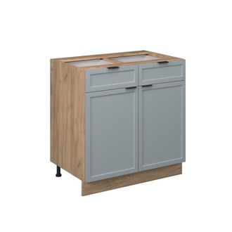 Vicco Mueble Bajo De Cocina Fame-line, Azul Claro-gris, 80 Cm Sin Encimera