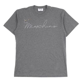 Moschino T-Shirts, female, Gray, Size: M T-Shirts