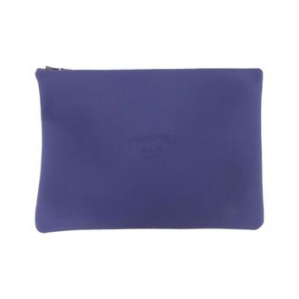 Herm&egrave;s Blue Marine Blue Navy Polyamide Pouch (Pre-Owned)