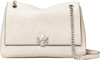 Tory Burch Charlie Leather Shoulder Bag in Light Cream at Nordstrom