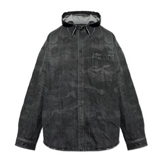 Balenciaga Denim Jackets, male, Black, Size: XS Vintage-Effect Denim Jacket