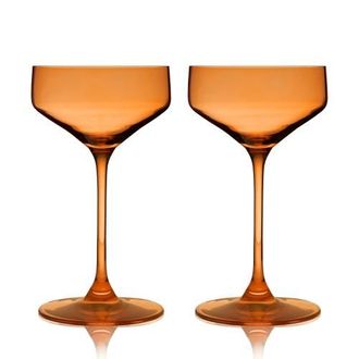 Viski Reserve Nouveau Crystal Coupes in Orange at Nordstrom