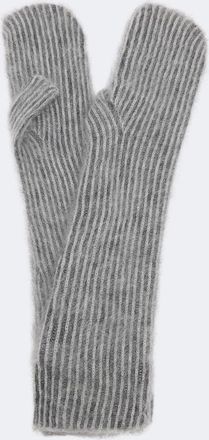 Brunello Cucinelli Striped mohair and wool-blend mittens