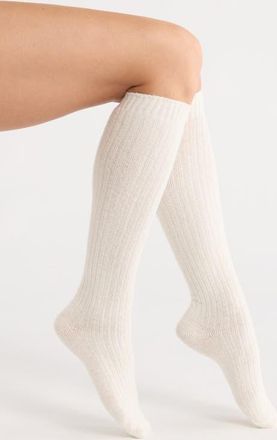 Nordstrom Rib Knee High Socks in Ivory Tofu at Nordstrom, Size 9