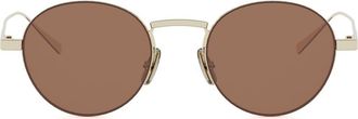 Celine 49mm Small Round Sunglasses in Gold /Brown at Nordstrom