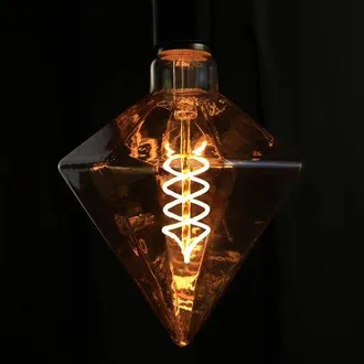 OEM Lampadina Led Edison E27 Vintage, Lampada A Incandescenza Retr&ograve;, Lampada Decorativa A Spirale A Diamante Da 3w, Lampade Bianco Caldo Color Oro Antico 