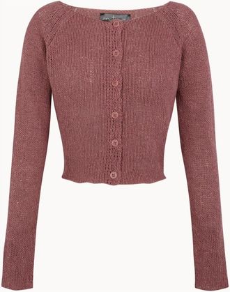 Cortana Sylvia Cardigan - Dames - Vesten - Roze - M - Katoen - Truien & Vesten