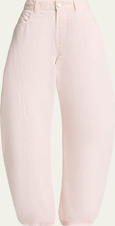 Alaia Tinted Denim Barrel-Leg Pants