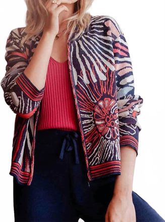Ivko Seashell Knit Bomber Jacket In Blue Multi