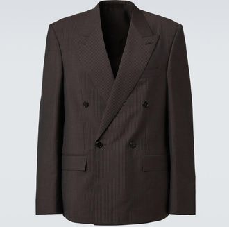 Gucci Blazer de lana y mohair con raya diplom&aacute;tica