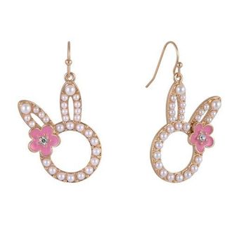 Hallmark Pearl Easter Bunny Earrings in White at Nordstrom
