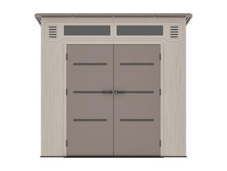 VENTE-UNIQUE.COM Cobertizo de jard&iacute;n resina marr&oacute;n, beige