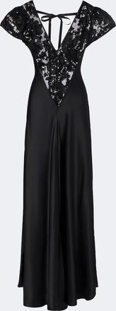 Rodarte Lace-trimmed sequined silk satin gown