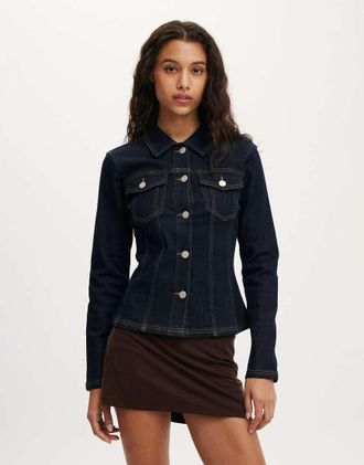 Cotton On Giacca di jeans aderente blu aries