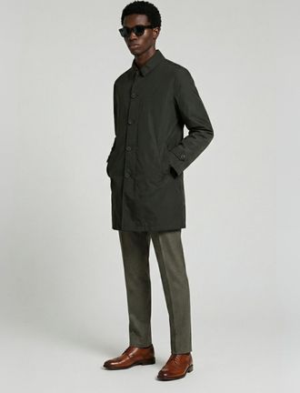 Harry Brown London Mens James Basic Raincoat in Khaki - Size X-Large