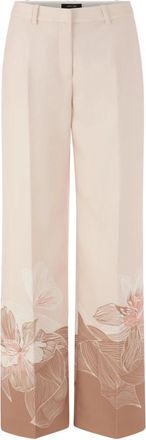 Marc Cain Wukari Wijde Broek - Dames - Broeken - Beige - Maat: M Poliester