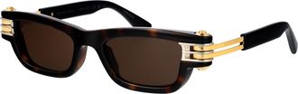 Bottega Veneta Unisex Sunglasses Bv1308s Havana-Gold-Brown Metal Havana/gold/brown