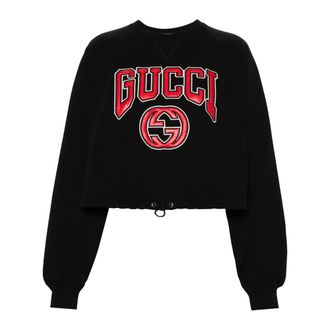 Gucci Logo-embroidered Cotton Sweatshirt