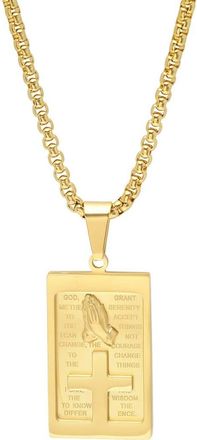 Steeltime Mens Pray Tag Necklace in Gold at Nordstrom Rack