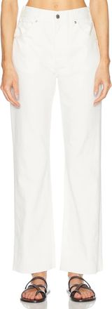 Nili Lotan Calla High-Rise Slim Straight Leg Ankle Jeans In Cream