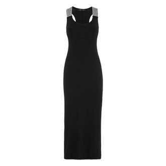 Philipp Plein Lange Jurk - Dames - Casual kleedjes - Zwart - M - Katoen - Kleedjes