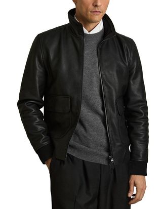 Reiss Reed Pebble Leather Jacket