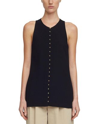 Adam Lippes Wool & Silk Black Nazra Tunic