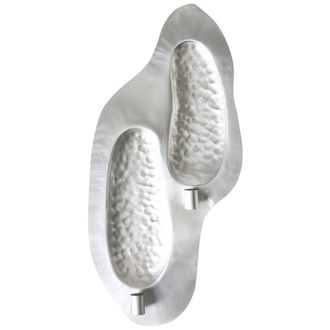 Beliani Beliani - Candelero De Pared Para 2 Velas Decoraci&oacute;n Minimalista Plateado Peniche