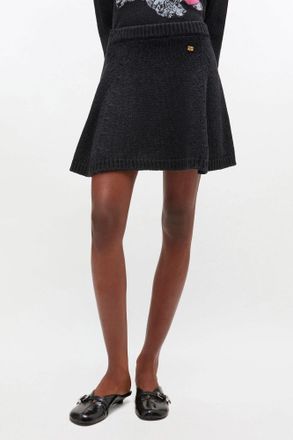 Ganni Mixed Dark Grey Wool Mini Skirt