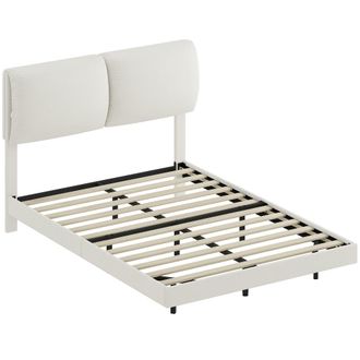HOMCOM Estructura de cama 141x194x106.5 cm beige