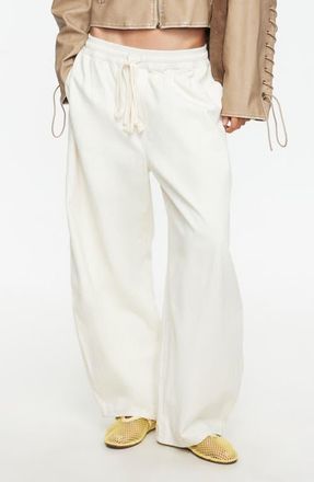 Lioness Out of Office Cotton Drawstring Pants in Sand at Nordstrom, Size X-Large