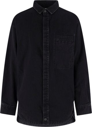 Entire studios Black Long-Sleeve Concealed Button Shirt