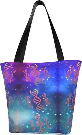 AOOEDM Rainbow Glitter Double HelixReusable Tote Bag Women Casual Handbag Shoulder Bags for Shopping Groceries Travel Outdoors